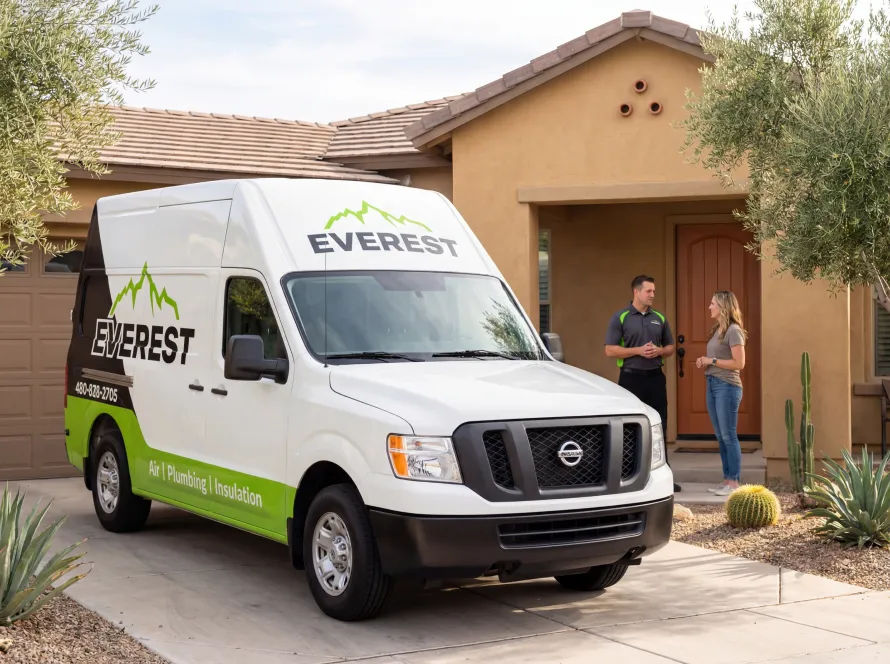Everest team at a service call