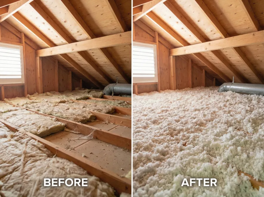 Attic reinsulation project