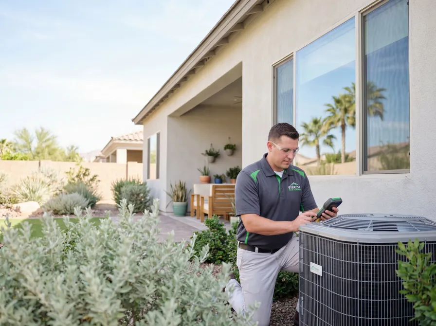 Everest HVAC technician on-site